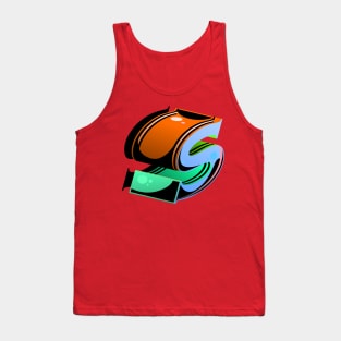 S letter in Orange and green Tank Top